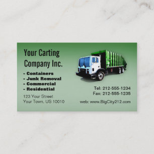 Tarjeta De Visita CUSTOMIZABLE Garbage Truck Carting Company