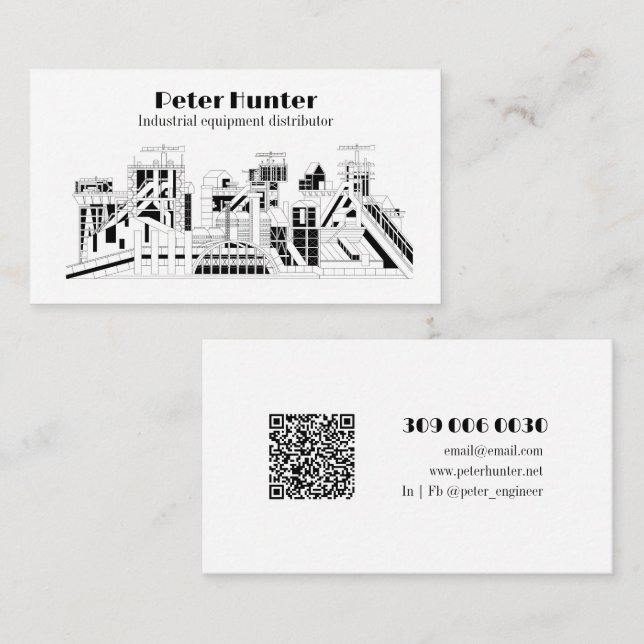 Tarjeta De Visita Customizable Heavy Industry Business Card (Anverso / Reverso)