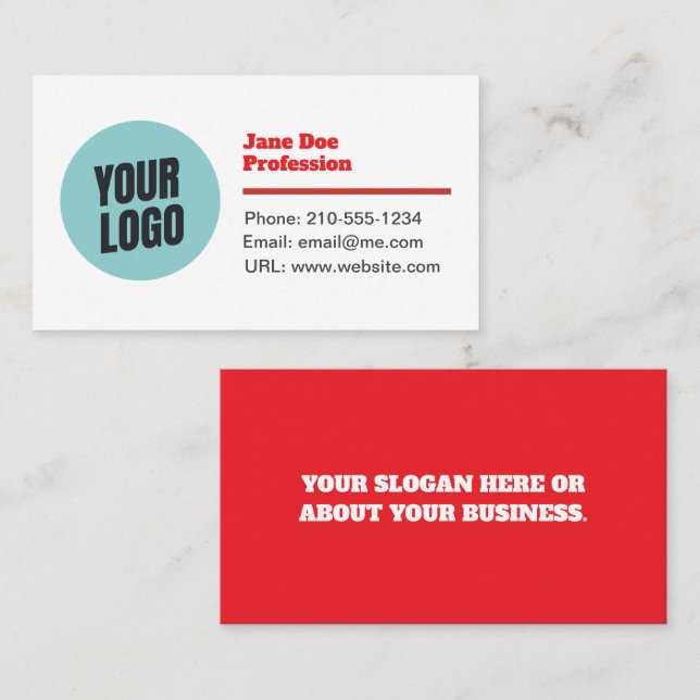 Tarjeta De Visita Customizable Modern Minimalistic Business Card (Anverso / Reverso)
