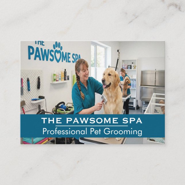 Tarjeta De Visita Customizable Pet Groomer Business Card (Anverso)
