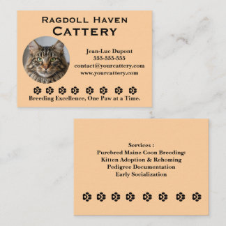 Tarjeta De Visita Customizable Ragdoll Cattery Business Card