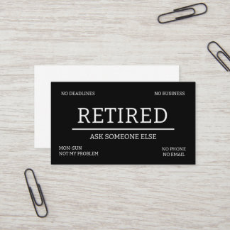 TARJETA DE VISITA CUSTOMIZABLE: RETIRED BUSINESS CARDS