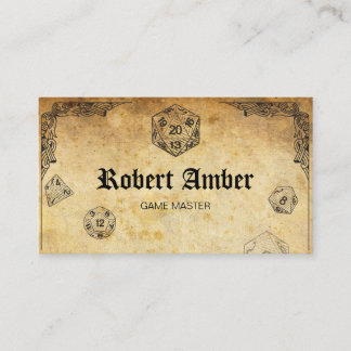 Tarjeta De Visita Customizable RPG Dice GM business card