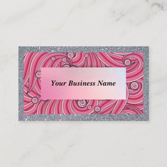 Tarjeta De Visita Customize Business Cards Gray & Pink  (Anverso)