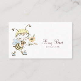 Tarjeta De Visita Cuta acuarela Cuidados Infantiles Busy Bee Carácte