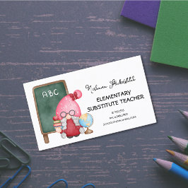 Tarjeta De Visita Cute acuarela Lady Gnome Teacher
