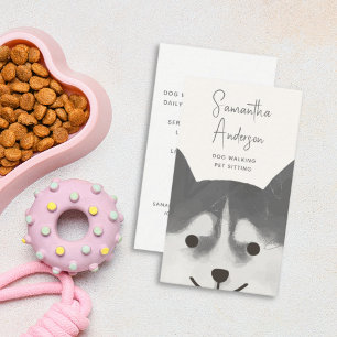 Tarjeta De Visita Cute acuarela Mascota Sitter Perro Walker Groomer