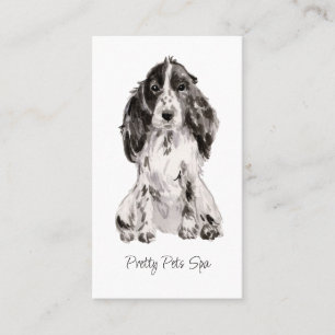 Tarjeta De Visita Cute acuarela Perro Cara Mascota Groomer Dog Spa