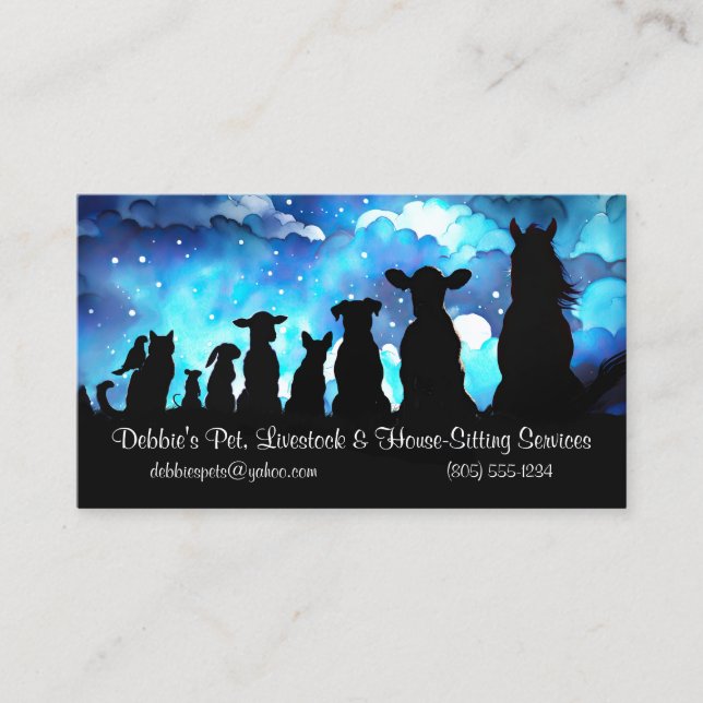 Tarjeta De Visita Cute and Fun House Pet and Livestock House Sitting (Anverso)