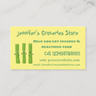 Tarjeta De Visita Cute apio palitos trio verduras personalizados