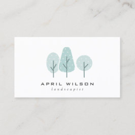 TARJETA DE VISITA CUTE AQUA AZUL TREE VERDE AZULADA TREE TRIO LANDSC
