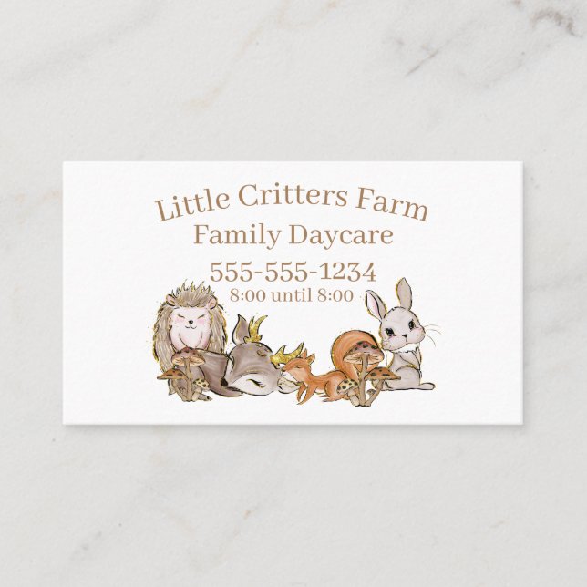 Tarjeta De Visita Cute Baby Animals (Anverso)