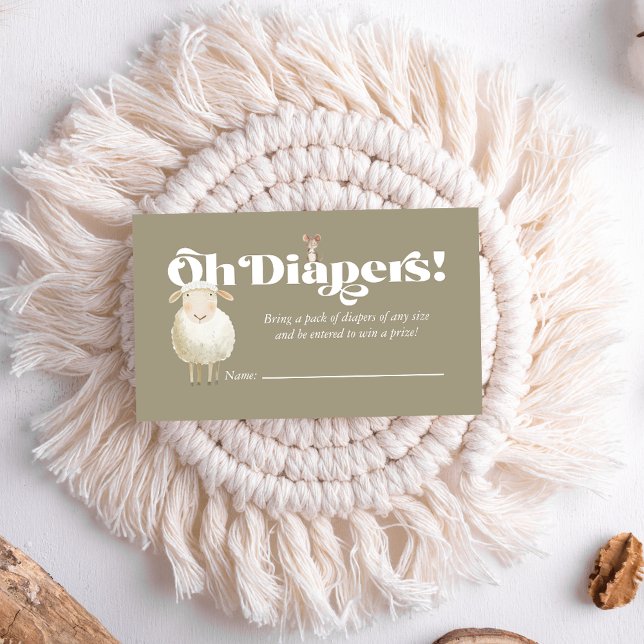 Tarjeta De Visita Cute Baby Farm Animals Diaper Raffle Enclosure (Subido por el creador)