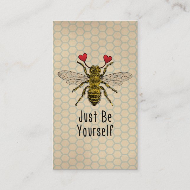 Tarjeta De Visita Cute Be Yourself Bee (Anverso)