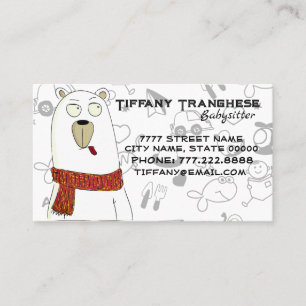 Tarjeta De Visita Cute Bear Beber Cuidados Infantiles