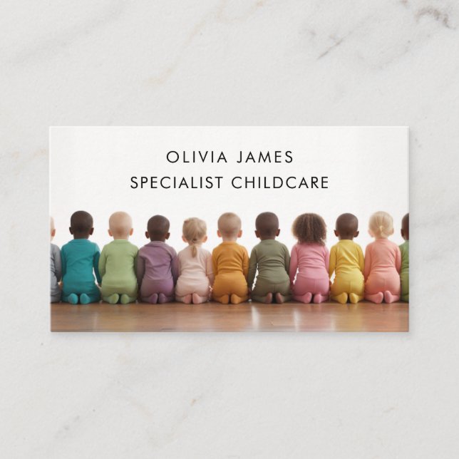 Tarjeta De Visita Cute bebés Nursery Daycare Nanny Baby Sitter (Anverso)