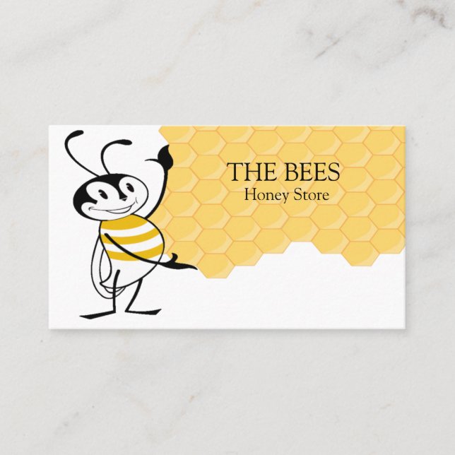 Tarjeta De Visita Cute Bee (Anverso)