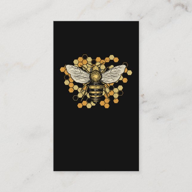 Tarjeta De Visita Cute Bee Honeycomb Nature Beekeeper Art (Anverso)