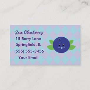 Tarjeta De Visita Cute Blueberry Business Cards