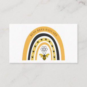 Tarjeta De Visita Cute Boho Abeja Arcoíris