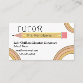 Tarjeta De Visita Cute Boho va a profesores de Tutor