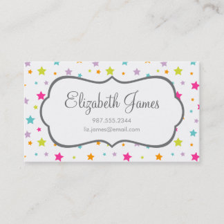 Tarjeta De Visita Cute Bright Colorous Stars