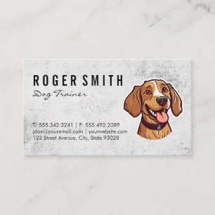Tarjeta De Visita Cute Brown Doggy   Entrenador de animales