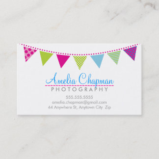 Tarjeta De Visita CUTE BUNING BRIGHT negrita fiesta lima rosa azul