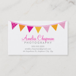 Tarjeta De Visita CUTE BUNING LUMINOSO fiesta negrita naranja rosa a