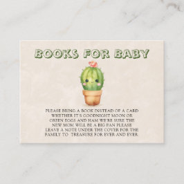 Tarjeta De Visita Cute Cactus Succulum Books Para El Bebé