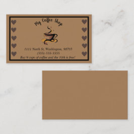 Tarjeta De Visita Cute Café Bean Shop Punch