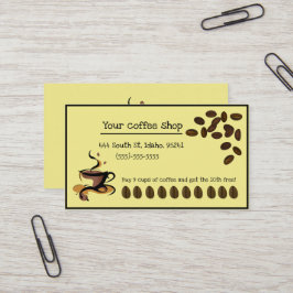 Tarjeta De Visita Cute Café Bean Shop Punch