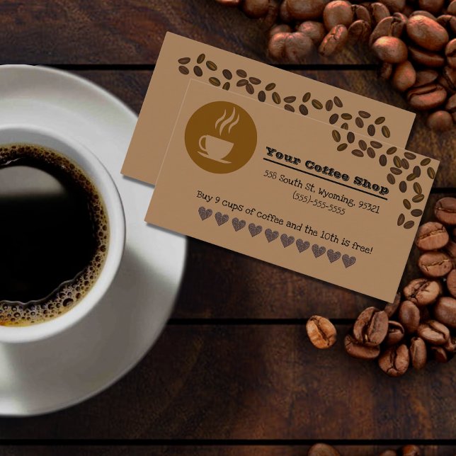 Tarjeta De Visita Cute Café Bean Shop Punch (Subido por el creador)