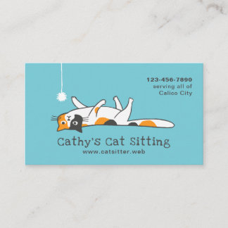 Tarjeta De Visita Cute Calico Kitty Cat | Sentación del Mascota | An