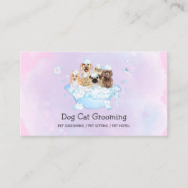 Tarjeta De Visita Cute Cat and Dog grooming Pet boutique