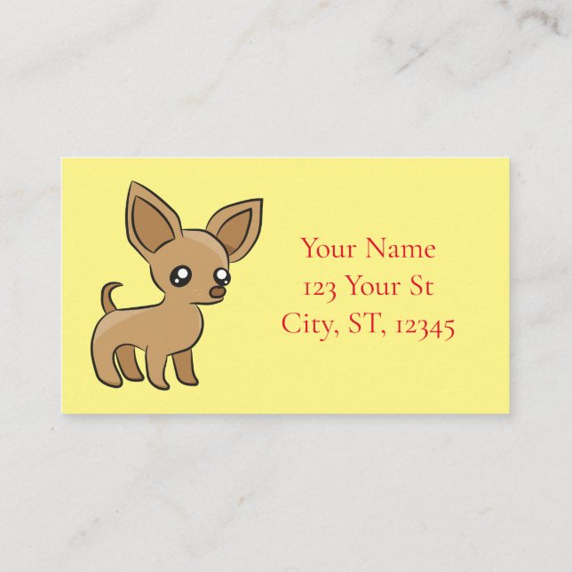 Tarjeta De Visita Cute Chihuahua Mama Art Thunder_Cove (Reverso)