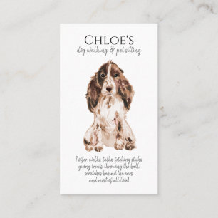 Tarjeta de visita Cute Corgi Dog Walker Mascota Si