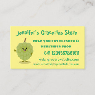 Tarjeta De Visita Cute crema crema de manzana cherimoya personalizad