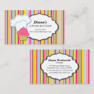 Tarjeta De Visita Cute Cupcake y Sombrero de Panadero