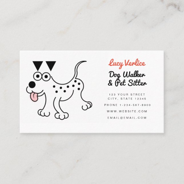 Tarjeta de visita Cute Dalmatian Mascota Sitter Do (Anverso)