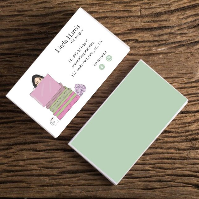 Tarjeta De Visita Cute, diseñador UX, diseñador gráfico (Subido por el creador)