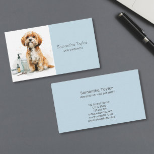 Tarjeta De Visita Cute Dog Groomer Salon Spa
