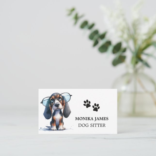 Tarjeta De Visita Cute Dog Sitter (Anverso de pie)