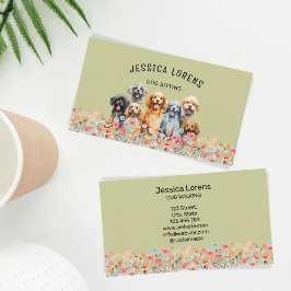 Tarjeta De Visita Cute Dog Sitter, Mascota Groomer, Veterinario, Cac