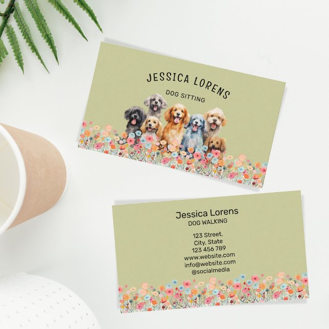 Tarjeta De Visita Cute Dog Sitter, Mascota Groomer, Veterinario, Cac (Subido por el creador)