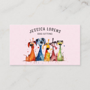 Tarjeta De Visita Cute Dog Sitter, Mascota Groomer, Veterinario, Cac