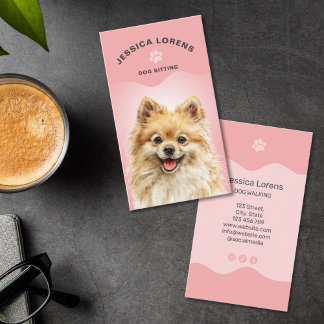 Tarjeta De Visita Cute Dog Sitter, Pet Groomer, Dog Walker