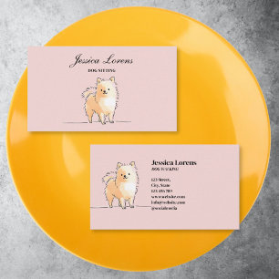 Tarjeta De Visita Cute Dog Sitter, Pomerania Mascota Groomer