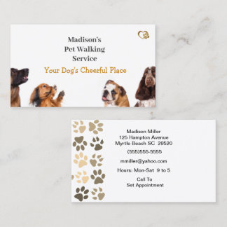 Tarjeta de visita Cute Dog Walker/ Mascota Situ
