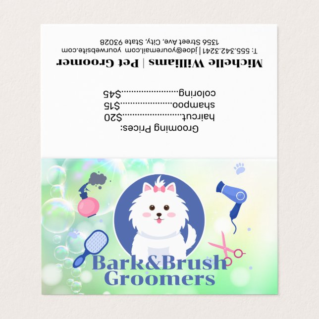 Tarjeta De Visita Cute Doggie | Herramientas de crecimiento | Baches (Exterior desplegado)